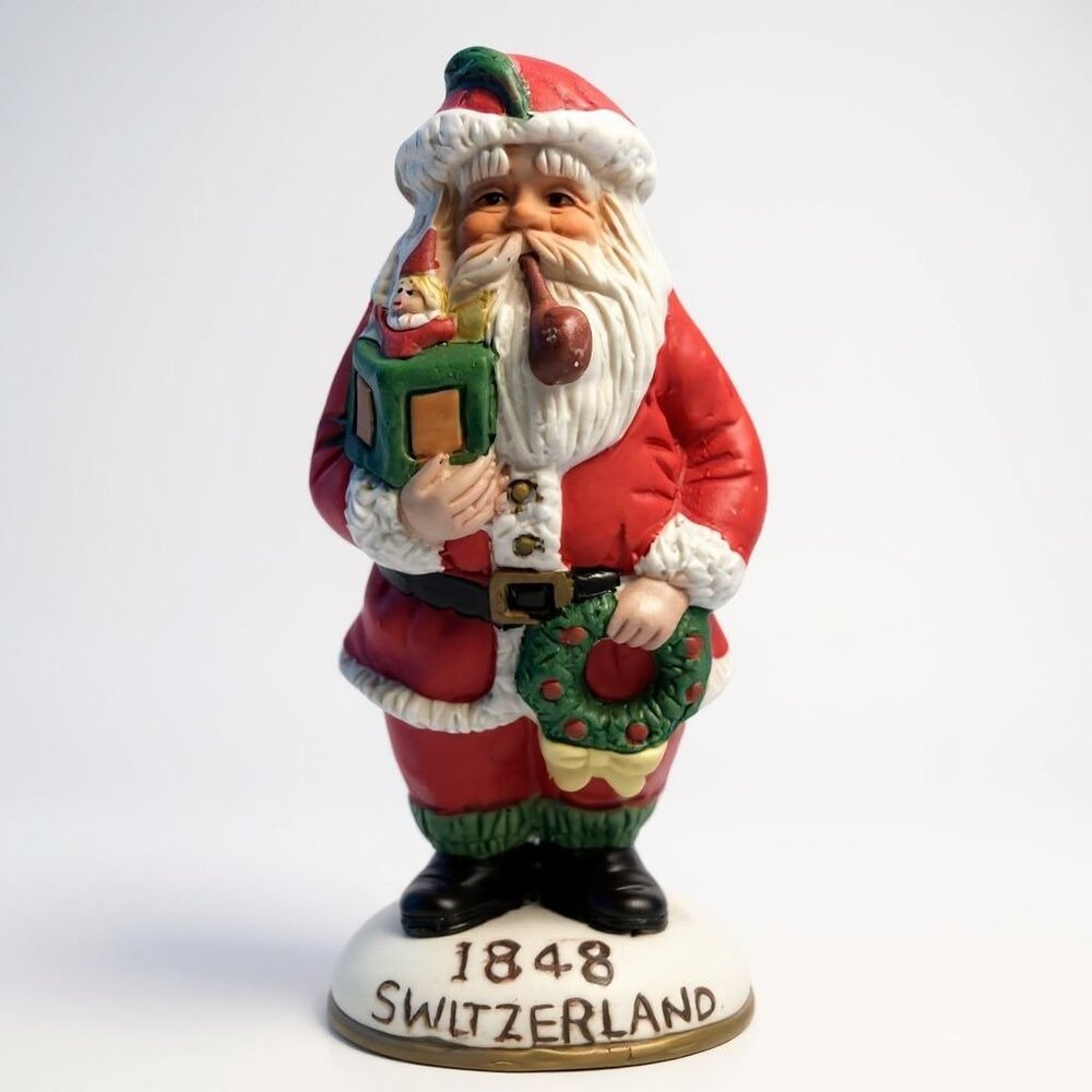 Limited Edition Porcelain Antique Santa Collectible Figurine 1848 Switzerland